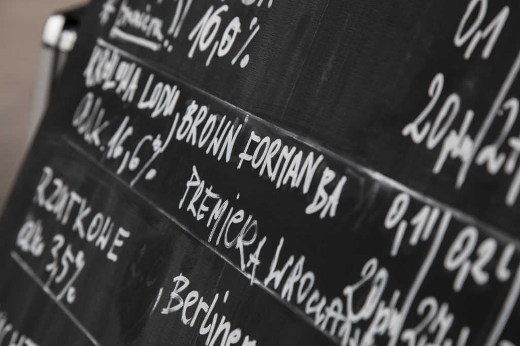 craft beers blackboard chalk